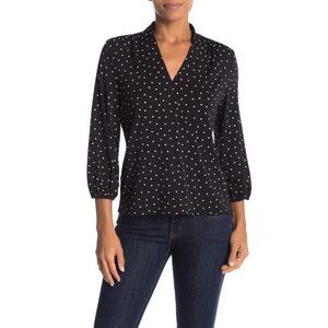 Adrianna Papell Black and White Polka Dot Blouse